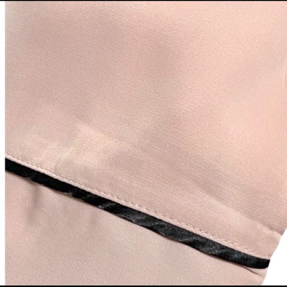 Dusty Rose chiffon kimono robe with black piping Plus Size 0X, 2X, 3X NWT - Picture 8 of 9